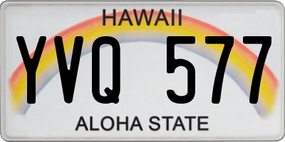 HI license plate YVQ577
