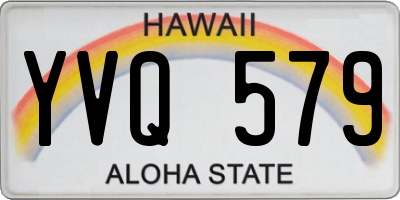 HI license plate YVQ579