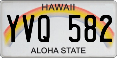 HI license plate YVQ582