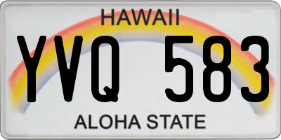 HI license plate YVQ583