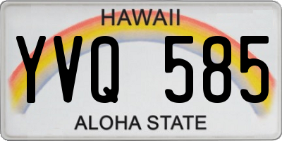 HI license plate YVQ585