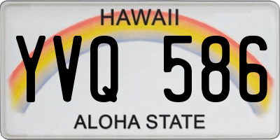 HI license plate YVQ586