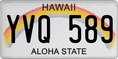 HI license plate YVQ589