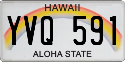HI license plate YVQ591