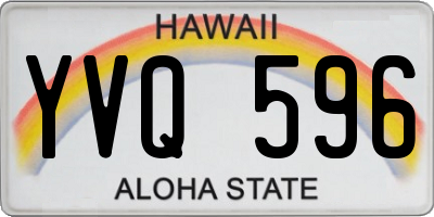HI license plate YVQ596