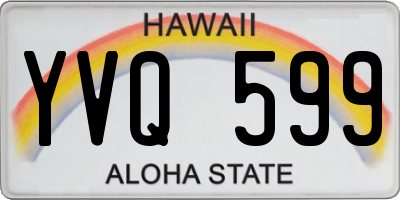 HI license plate YVQ599