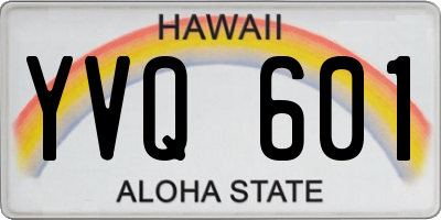HI license plate YVQ601