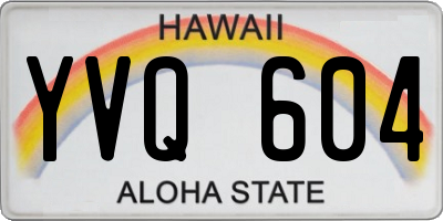 HI license plate YVQ604
