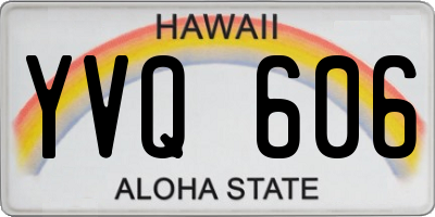 HI license plate YVQ606