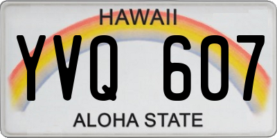 HI license plate YVQ607