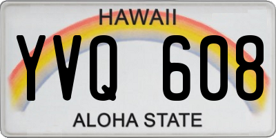 HI license plate YVQ608