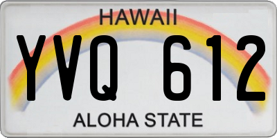 HI license plate YVQ612
