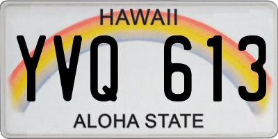 HI license plate YVQ613