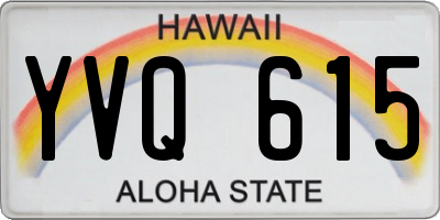 HI license plate YVQ615