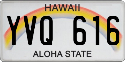 HI license plate YVQ616