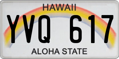 HI license plate YVQ617