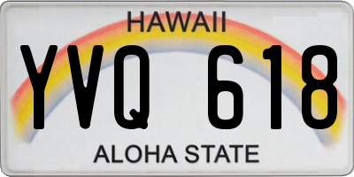 HI license plate YVQ618
