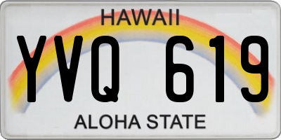 HI license plate YVQ619