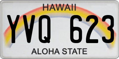 HI license plate YVQ623