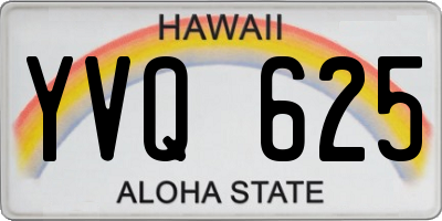 HI license plate YVQ625