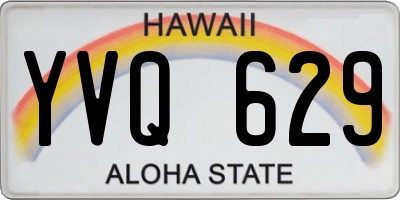 HI license plate YVQ629
