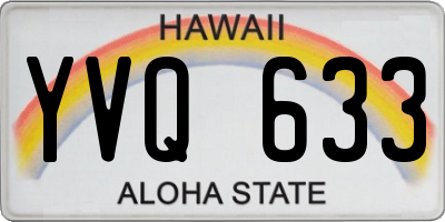 HI license plate YVQ633