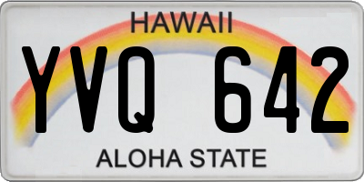 HI license plate YVQ642