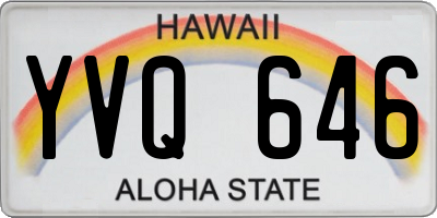 HI license plate YVQ646