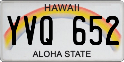 HI license plate YVQ652