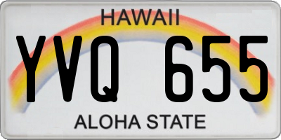 HI license plate YVQ655