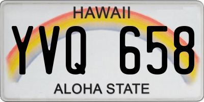 HI license plate YVQ658
