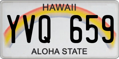 HI license plate YVQ659