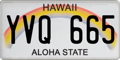 HI license plate YVQ665