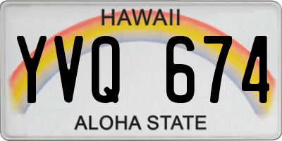 HI license plate YVQ674