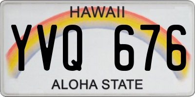 HI license plate YVQ676