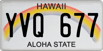HI license plate YVQ677