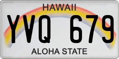 HI license plate YVQ679