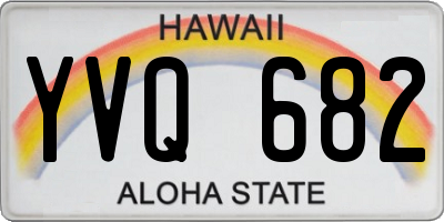 HI license plate YVQ682