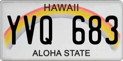 HI license plate YVQ683
