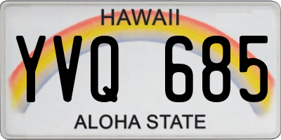 HI license plate YVQ685