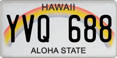 HI license plate YVQ688