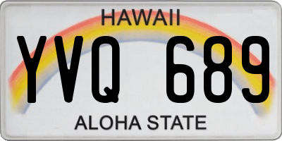 HI license plate YVQ689