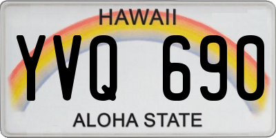 HI license plate YVQ690
