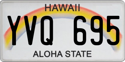 HI license plate YVQ695