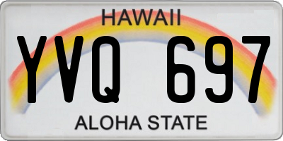 HI license plate YVQ697