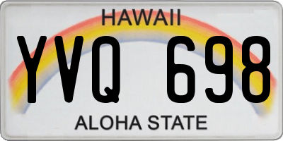 HI license plate YVQ698