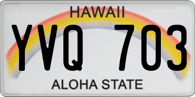 HI license plate YVQ703