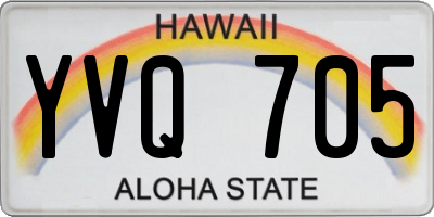 HI license plate YVQ705