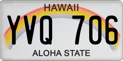HI license plate YVQ706