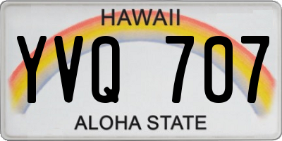 HI license plate YVQ707